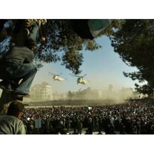  Helicopters Carrying Remains of Palestinian Leader Yasser Arafat 