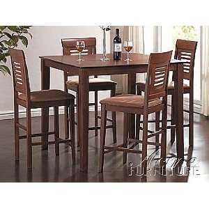   Furniture Brown Finish Dining Room 5 piece 07000 set: Home & Kitchen