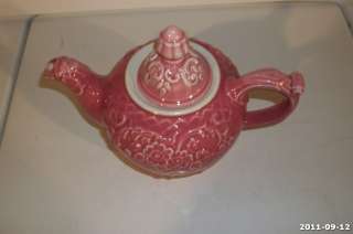   Beautiful Pink Colored Regal Pattern 6 Cup Teapot Hall China  