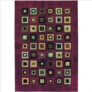  Impressions Grid Block Red Contemporary Rug Size: 55 x 7 