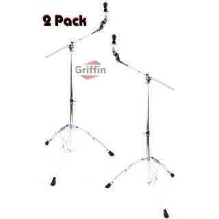 Cymbal Boom Stands Double Braced by Griffin 2 Pack Drum Hardware Set