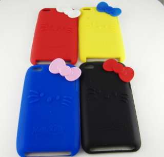 4X Hello kitty Silicon Back Case iPod Touch 4 4G TCS11  