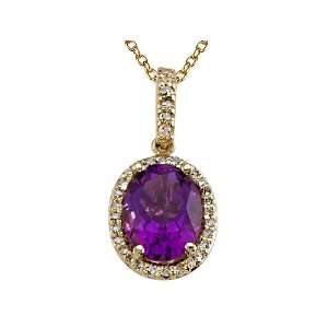   Genuine Amethyst Pendant by Effy Collection® in 14 kt Yellow Gold