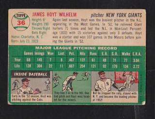   Topps #36 Hoyt Wilhelm New York Giants Premium Vintage Card $60  