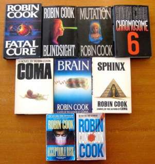 Lot Of 9 ROBIN COOK Books Sphink, Coma, Blindsight, Mutation, Brain 