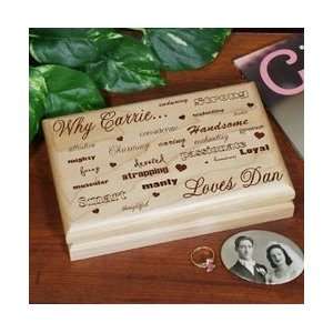  Engraved Why I Love You Romantic Jewelry / Valet Box