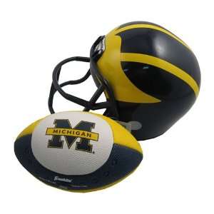 Michigan Wolverines NCAA Helmet & Football Set  Sports 