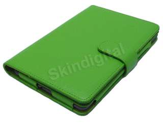 For Nook Tablet / Nook Color Green Leather Case Cover Jacket  