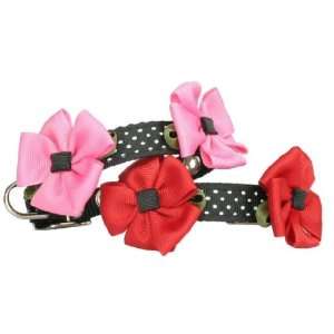   Fashion Lead   Black and White Dots with Hot Pink Daisy Accents