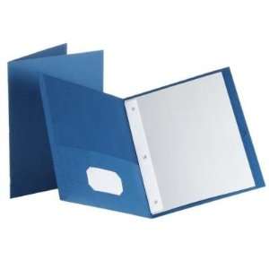    Twin Pocket Portfolio W/Fasteners,11x8 1/2,10/PK,Blue Electronics