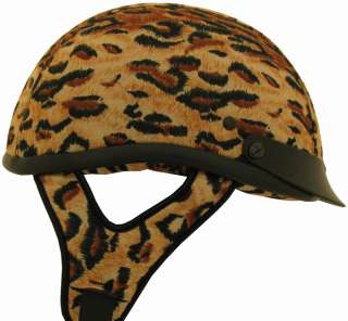 DOT Leopard shorty half Motorcycle Scooter moped Helmet  