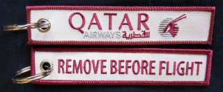 QATAR Airways Doha Airline Remove Before Flight style keyring bag tag 