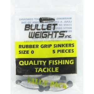 Bullet Weights Rubber Grip Sinkers Size 0 1/4oz 5per pk 12pk per bx 