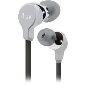  iLuv Silver Comfort Earphones with Flat Wire Electronics