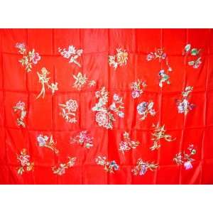  Chinese Silk Embroidery Bedspread Flower 