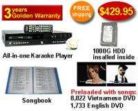   hdd Karaoke Player with Vietnamese DVD and English DVD Karaoke Songs