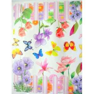  Room Deco (Tm) Butterfly At Flower Fence Peel&stick Wall 