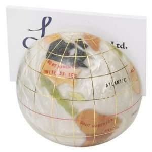  Mother of Pearl 3 in. Gemstone Globe Paperweight Card 