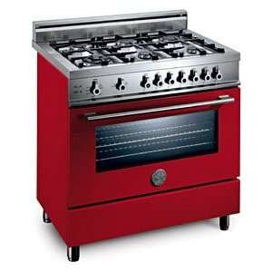   36 Pro Series Dual Fuel Range with 5 Burners   Red: Appliances