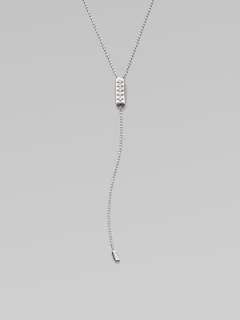 Gucci   Diamantissima Diamond Accented 18kt White Gold Lariat Necklace 