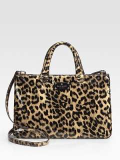 Kate Spade New York   Brette Leopard Print Patent Leather Tote Bag 