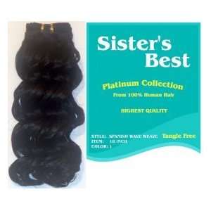   Weaving Hair Spanish Wave Weave 18 inch   Color 1B   Off Black Beauty