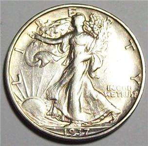 1937 S WALKING LIBERTY HALF DOLLAR U.S. Silver Coin~ NICE XF+  