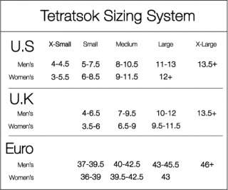 Top of Page Sizing Information for Feetures Socks