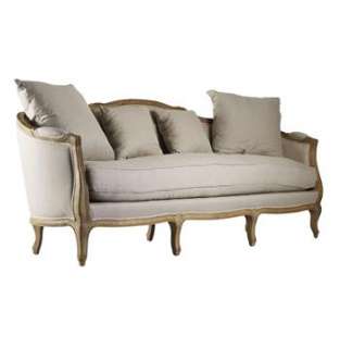 Rue du Bac French Country Linen Feather Down Sofa  