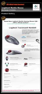 Logitech Marble Gaming Mouse USB  100% official product  