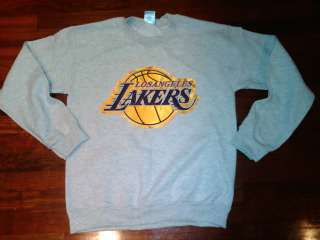 Los Angeles Lakers Hand Sewn Patch Crewneck Sweater Kobe Chicago Bulls 