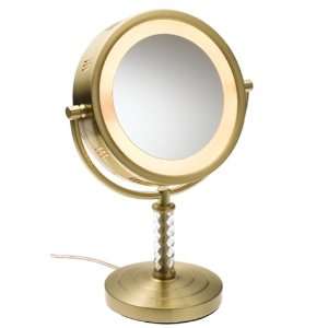 Jerdon HL856BC 8 Inch Lighted Table Top Mirror, 6X Magnification 