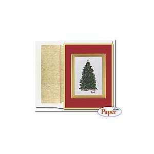  Boxed Holiday Cards   Tree with Candles   5 7/8 x 4 3/8   8 cards 
