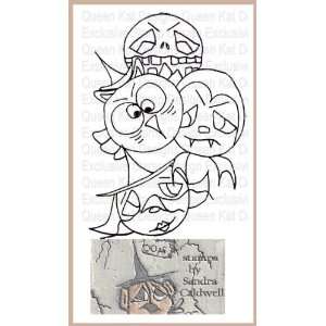  Gould Old Friends Halloween Doodle Unmounted Rubber Stamp 