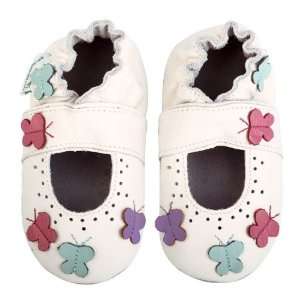  Momo Baby Soft Sole Baby Sandal Shoes   Butterflies White 