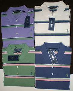 Polo Ralph Lauren Men POLO GOLF Shirt Pima Cotton Stripes M,L,XL,XXL 