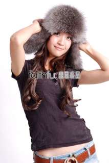 New Style Silver Fox Fur Hat/Cap/Chapeau with Ear Flaps  