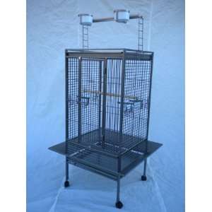  BIRD PARROT WROUGHT IRON CAGE PLAYTOP 24x22x64 Antique 