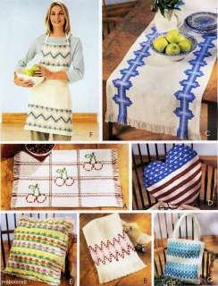 Huck Weaving Apron, Towel, Pillow, Table Runner Pattern  