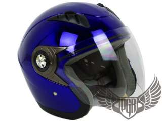 Jet Pilot Blue Motorcycle Helmet Scooter Open Face S  