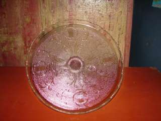 Vintage Footed Glass Cake Plate Stand Pedestal Platter  