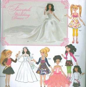Doll Sewing Pattern Princess Kate Wedding Dress Bratz Barbie + 10.5 11 