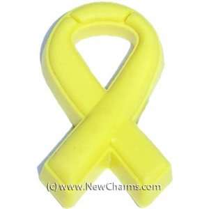  Yellow Ribbon Shoe Snap Charm Jibbitz Croc Style Jewelry