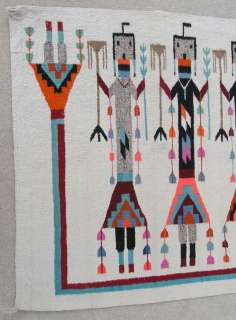 Fine Antique Native American Navajo Yei / Sand Painting Rug Blanket 