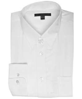 John Varvatos white cotton tab collar dress shirt   