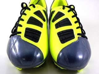  Shoot III FG Met Blue/Neon Green Soccer Futball Cleats Men Shoes sz