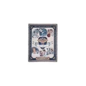 Medical Doctor Physician Pictorial Afghan Throw Tapestry   50 x