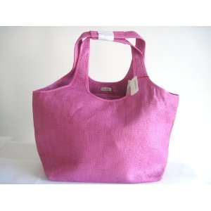   2012 Neiman Marcus Exclusive Woven Straw LARGE Tote Bag (Color: PINK
