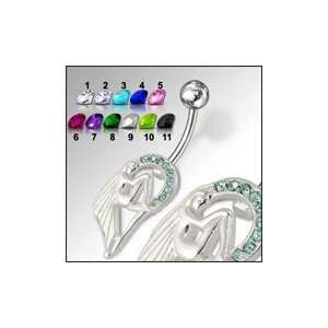   : Angel Shapped Jewelled Non Moving Belly Ring Body Jewelry: Jewelry