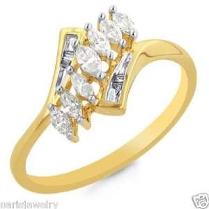   Gold 1/2 Carat Marquise Cut Genuine Diamond Paris Jewelry Jewelry